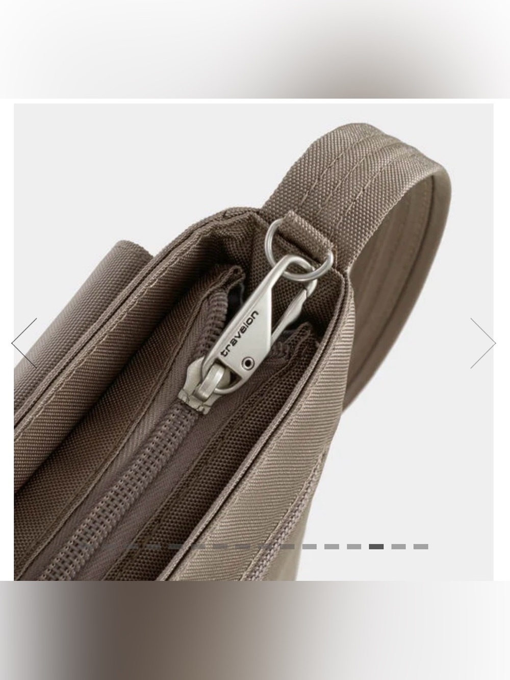 Travelon Anti-Theft Classic Muni Shoulder Bag. Hazelnut. - Picture 7 of 16